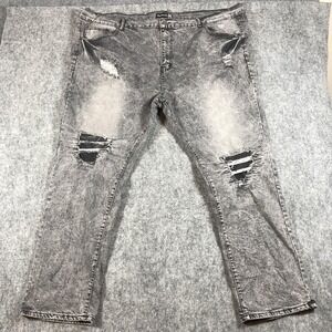 Blue Cult Jeans Mens 50 Gray‎ Black Acid Wash Distressed Ripped Stretch Denim